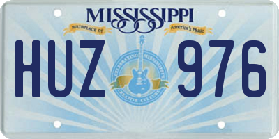 MS license plate HUZ976