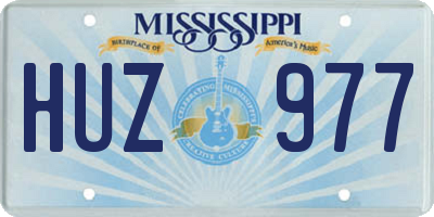 MS license plate HUZ977