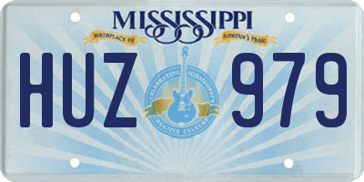 MS license plate HUZ979