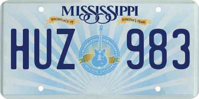 MS license plate HUZ983