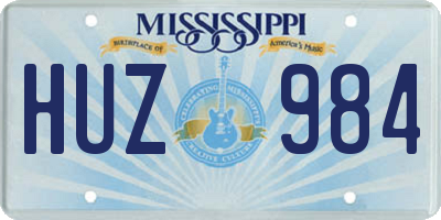 MS license plate HUZ984