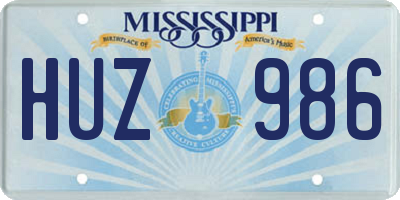 MS license plate HUZ986