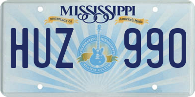 MS license plate HUZ990