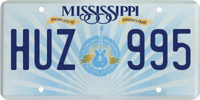 MS license plate HUZ995
