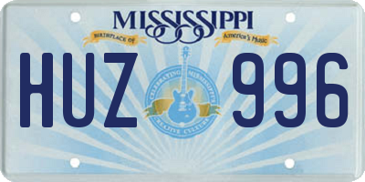 MS license plate HUZ996