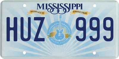 MS license plate HUZ999