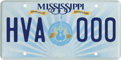 MS license plate HVA000