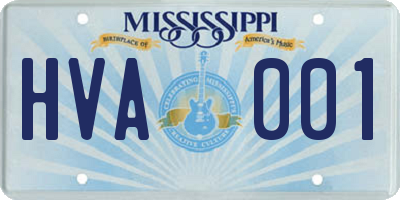 MS license plate HVA001