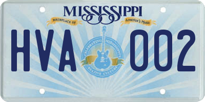 MS license plate HVA002