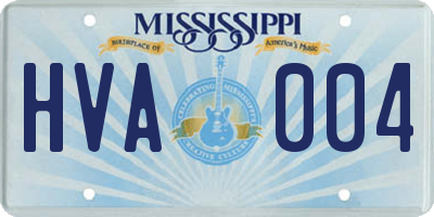 MS license plate HVA004