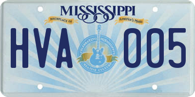 MS license plate HVA005