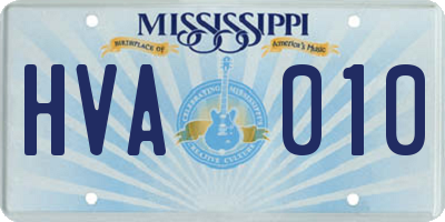 MS license plate HVA010