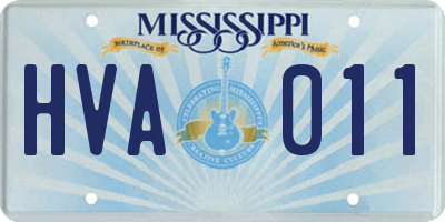 MS license plate HVA011