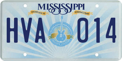 MS license plate HVA014