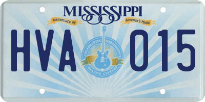 MS license plate HVA015