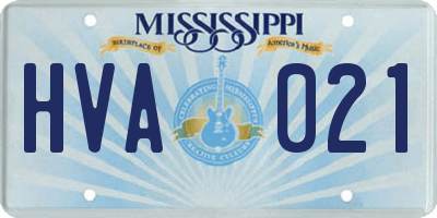 MS license plate HVA021