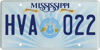 MS license plate HVA022