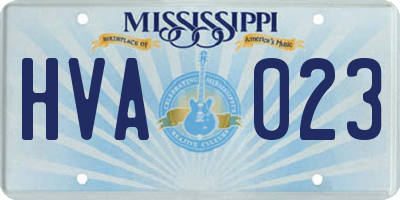 MS license plate HVA023