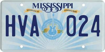 MS license plate HVA024