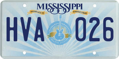 MS license plate HVA026