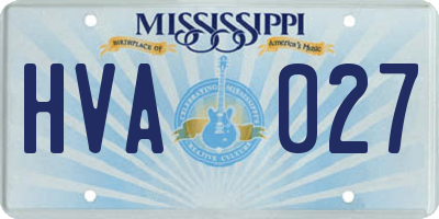 MS license plate HVA027