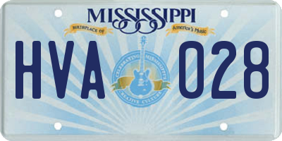 MS license plate HVA028