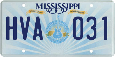 MS license plate HVA031