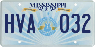 MS license plate HVA032