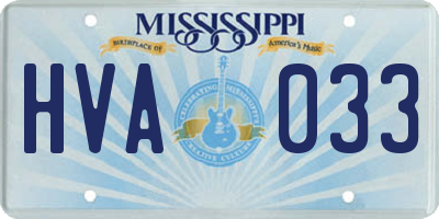 MS license plate HVA033