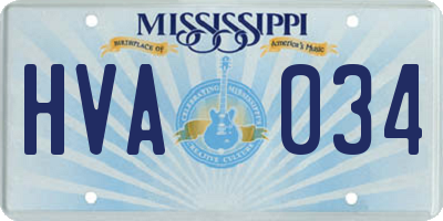 MS license plate HVA034