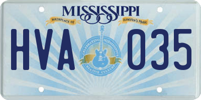 MS license plate HVA035
