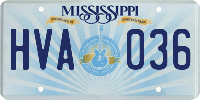 MS license plate HVA036