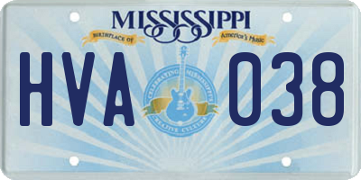 MS license plate HVA038