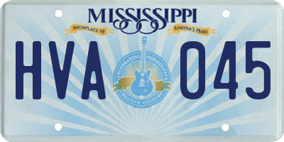 MS license plate HVA045