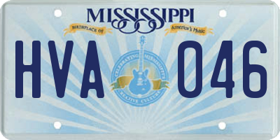 MS license plate HVA046