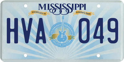 MS license plate HVA049