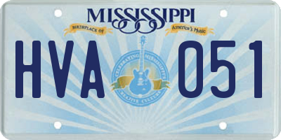 MS license plate HVA051