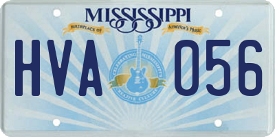 MS license plate HVA056