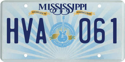 MS license plate HVA061
