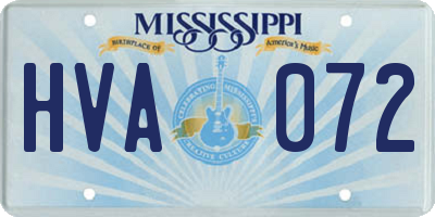 MS license plate HVA072