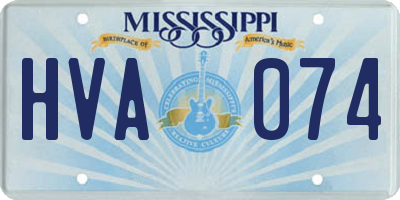 MS license plate HVA074