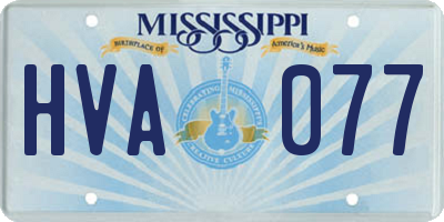 MS license plate HVA077