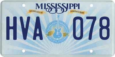 MS license plate HVA078