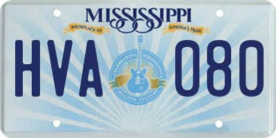 MS license plate HVA080