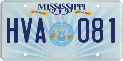 MS license plate HVA081