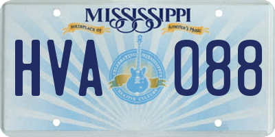 MS license plate HVA088