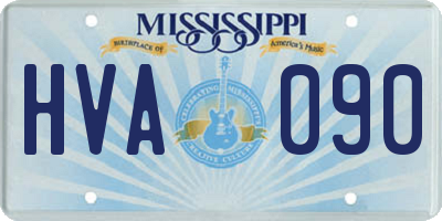 MS license plate HVA090