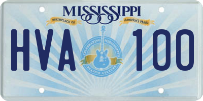 MS license plate HVA100