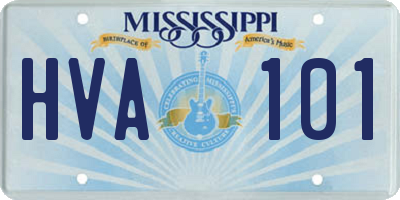 MS license plate HVA101