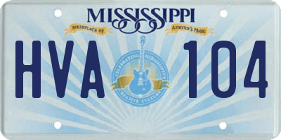 MS license plate HVA104